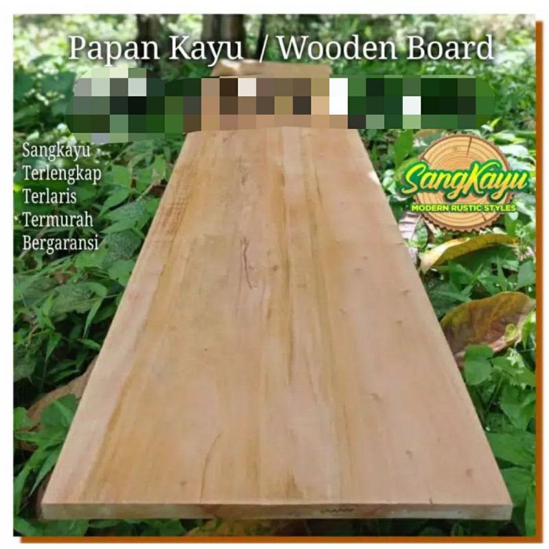 Papan kayu 130x30x1,5cm Wooden board bahan meja kayu