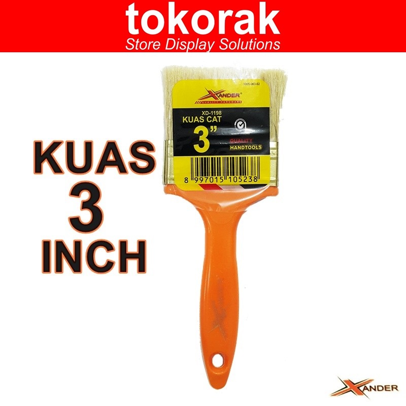 KUAS CAT 3 INCH XANDER - KUAS CAT TEMBOK BESI KAYU