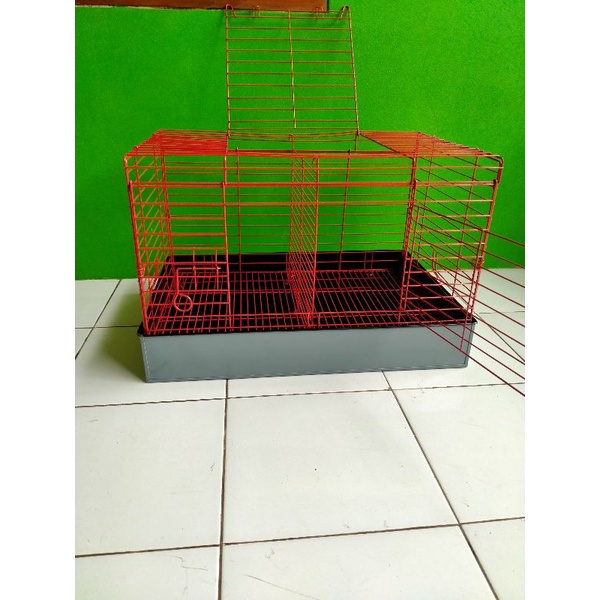 Kandang Kelinci Galvanis, Kucing, Anjing, Tupai Size P61 x L41 x T41-Fowder MERAH