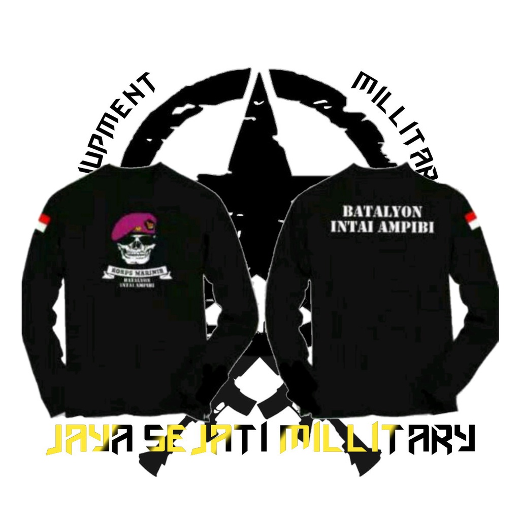 Kaos korps marinir baju marinir lengan panjang