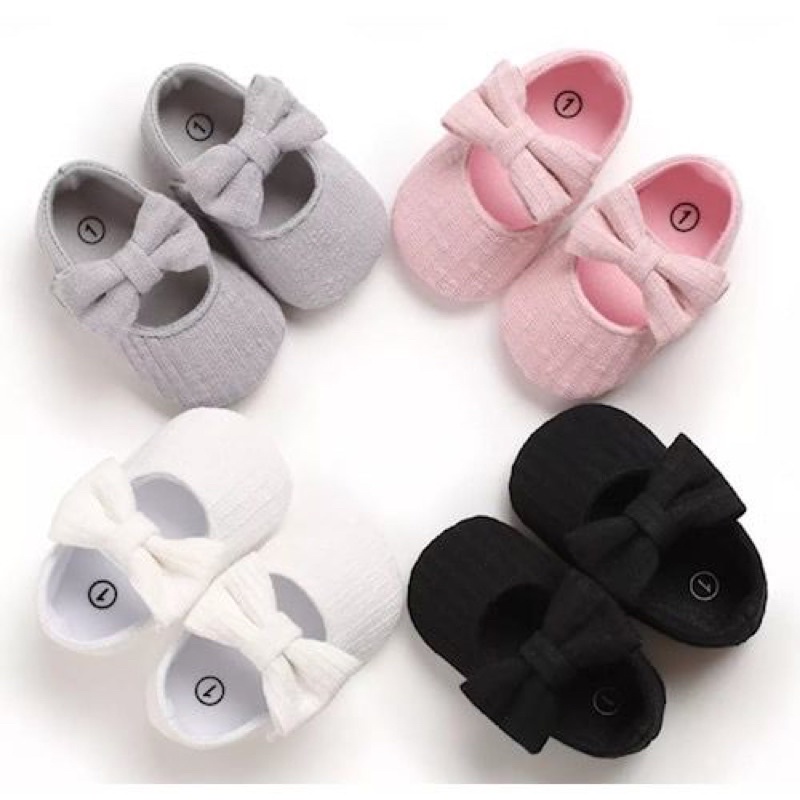 Sepatu bayi perempuan 0 12 bulan / sepatu anak baby shoes prewalker tali pita lucu anti slip ringan - QIA