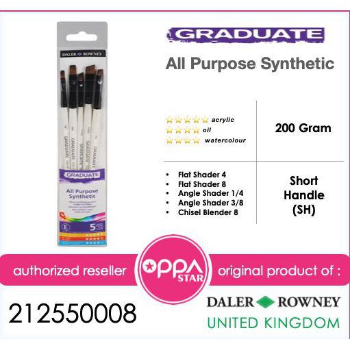 

Stok Baru! Kuas Lukis Set High Quality Daler Rowney Graduate Brush Sh 212550008 Terpercaya