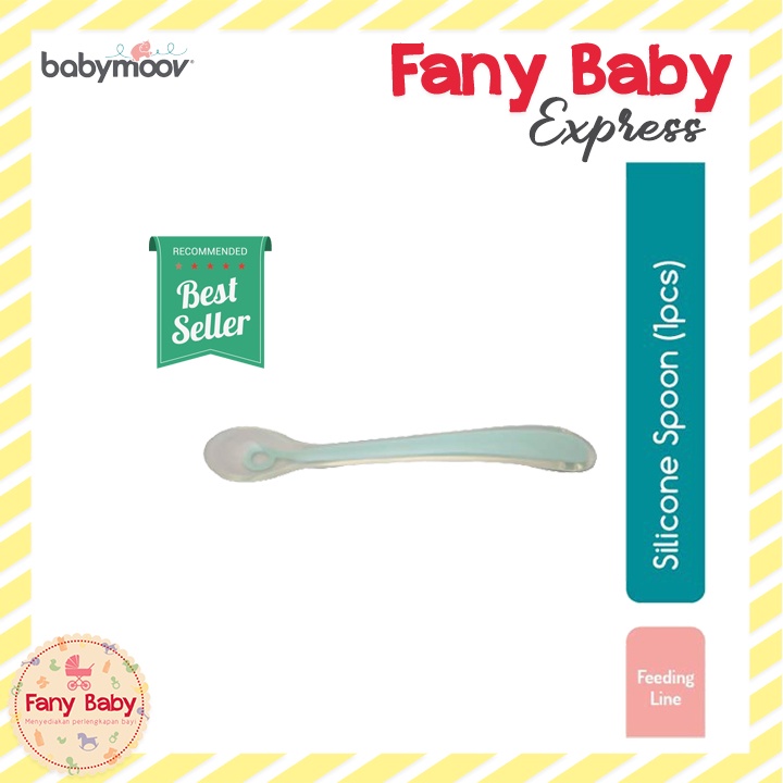 BABYMOOV SILICONE SPOON AZUR / PEACH 1ST AGE 1PCS