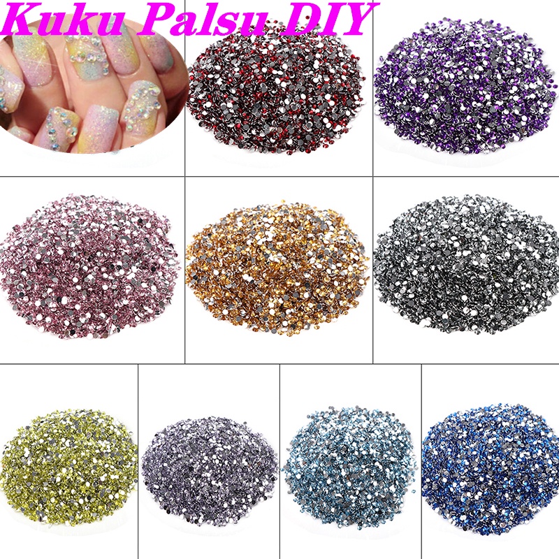 (Full) 10000pcs Berlian Imitasi Flatback Bahan Resin Ukuran 3MM Untuk Nail Art