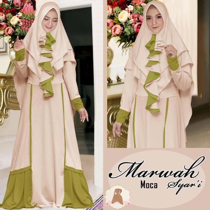 123959 GAMIS SYARI MARWAH MOCA FASHION MUSLIM GAMIS SYARI WANITA GAMIS BUSUI
