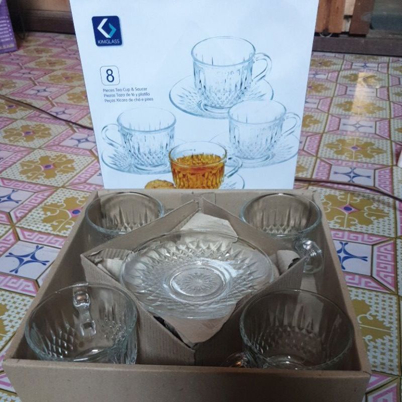 Set Gelas Cangkir 5pcs Kimglass/Kado nikahan mewah