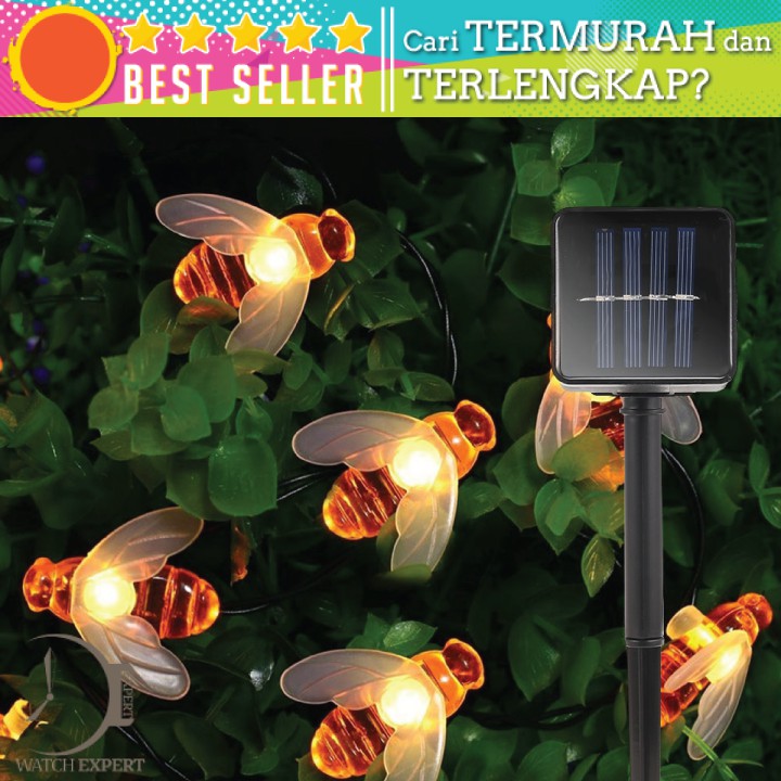 Bisa COD Lampu Taman LED Solar Power Bentuk Lebah 30 LED 6 Meter - Finether BE306