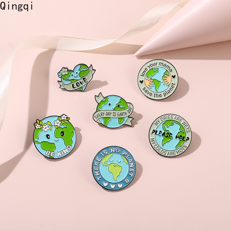 Bros Pin Enamel Desain Kartun Save The Earth Untuk Hadiah