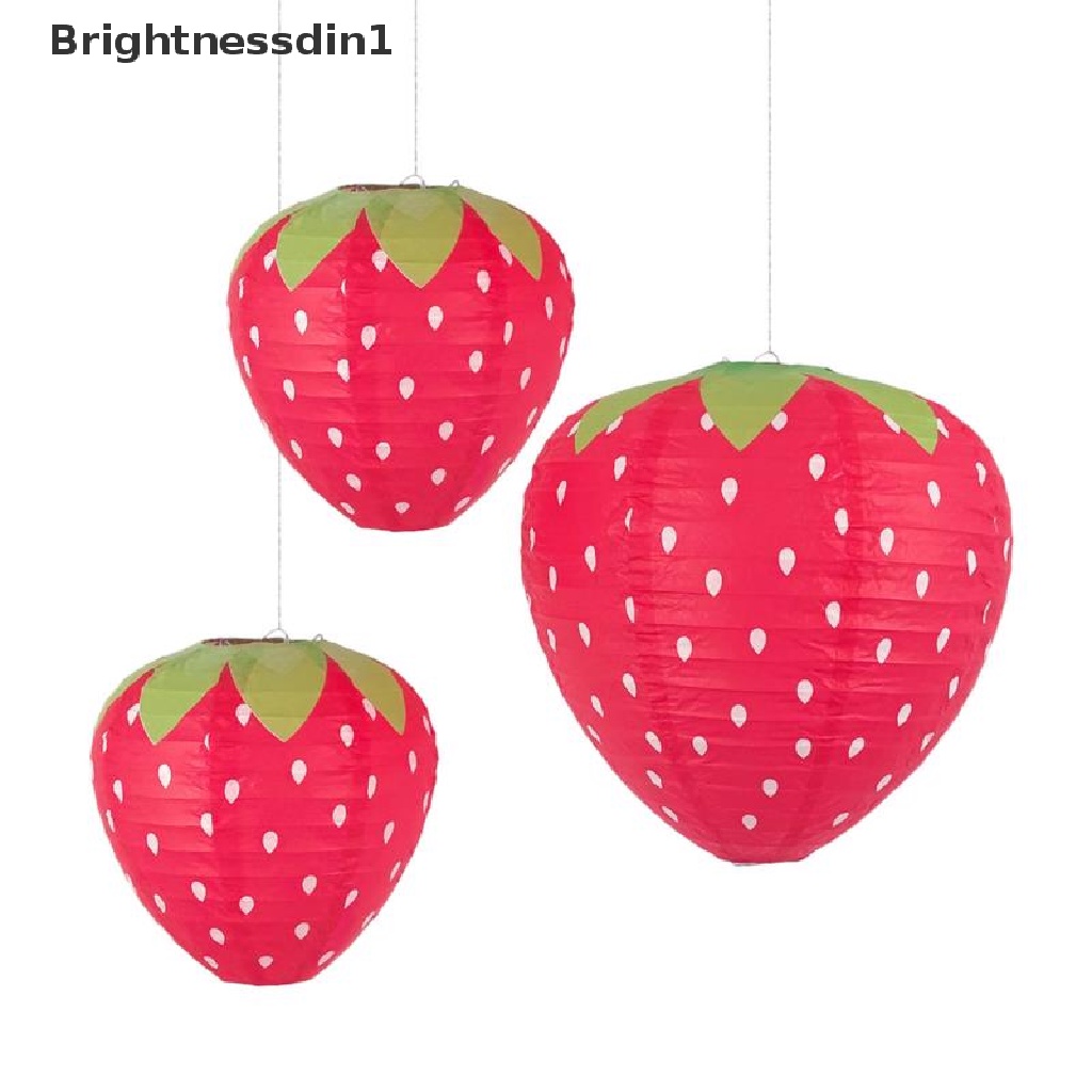 1 In 1 Lampion Kertas Gantung Bentuk Strawberry 3D Untuk Dekorasi Pesta Ulang Tahun