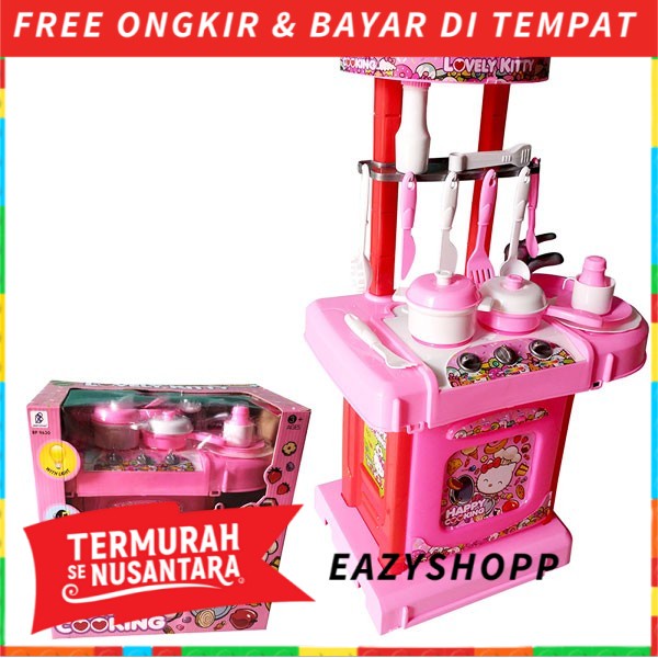 Mainan Anak Perempuan Kitchen Set Dapur Masak Masakan Jualanan Hello Kitty Kado Cewek Ulang Tahun Ul