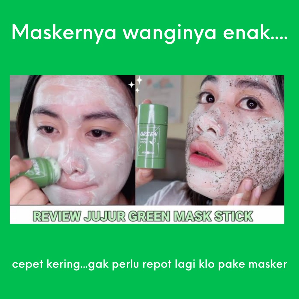 Green Tea Mask Stick Meidian Masker Wajah Penghilang Komedo Pori Pori Pria Dan Wanita Paling Ampuh 40 Gram 100% Original