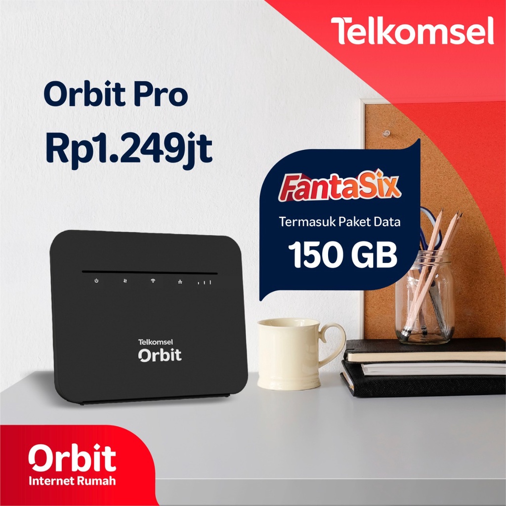 Home Router Orbit Pro 2Band WiFi 4G High Speed Free 150GB Garansi Resmi