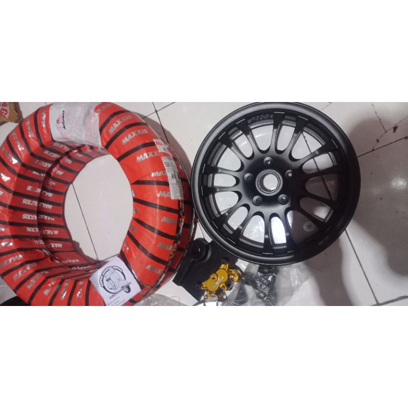 UPGRADE velg vrossi tuscan RING 12 SET SEMUA VESPA KLASIK (KAKI 2)+ cakram