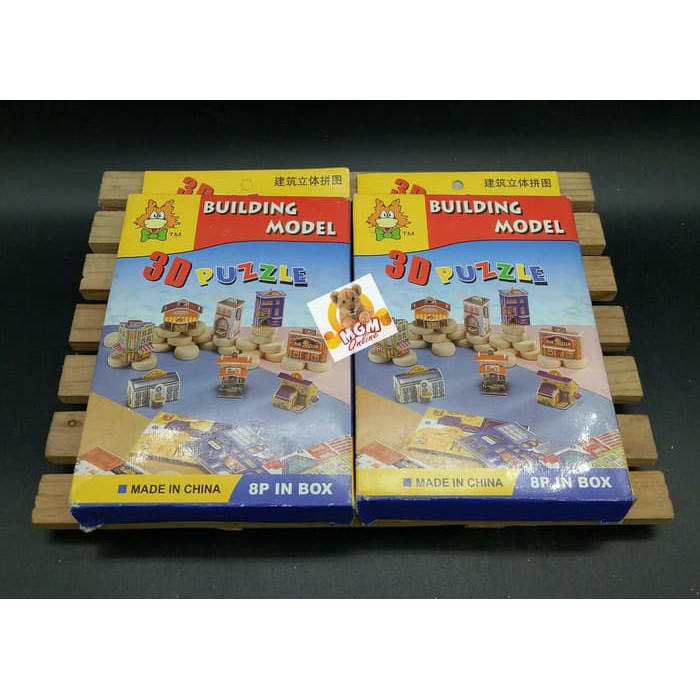 3D Puzzle Model Bangunan 8pc - Melatih Kreatifitas &amp; Keterampilan Anak