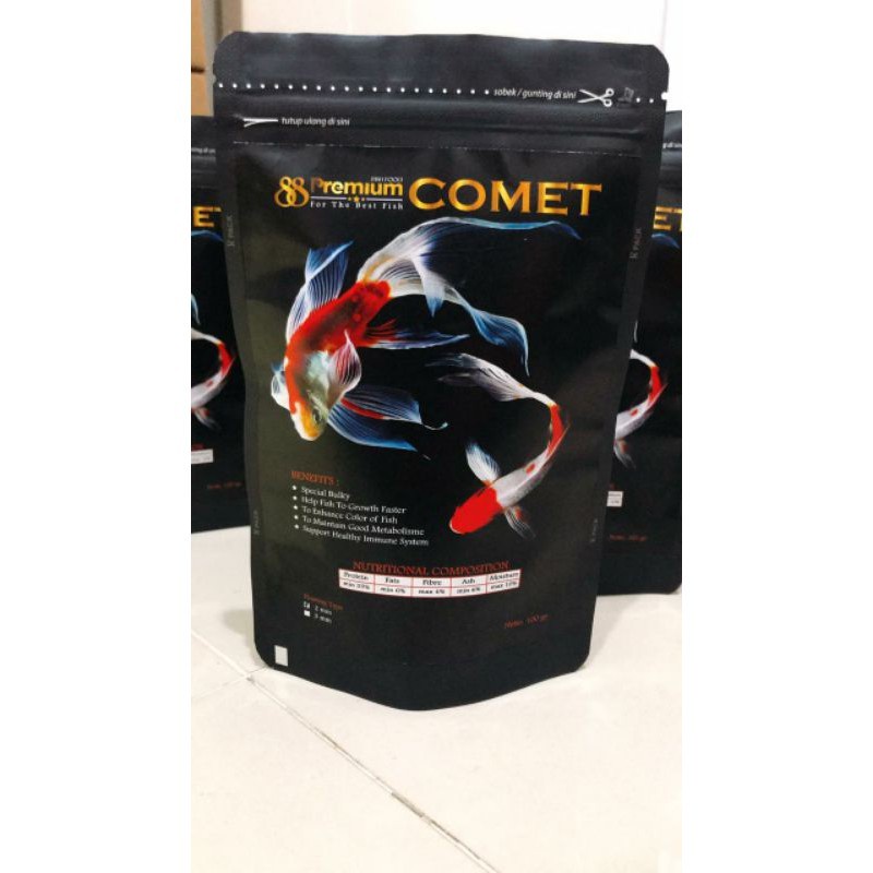 88 Premium COMET 2 mm - Pellet Pakan Makanan Ikan KOMET Pelet 100 gram