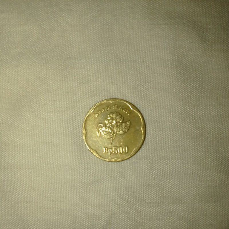 uang logam motif bunga melati 500 rupiah tahun 1991