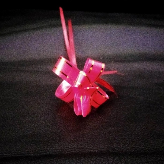 

(Isi 10) Pita Serut Tarik Merah Garis Emas (20*1.2cm)
