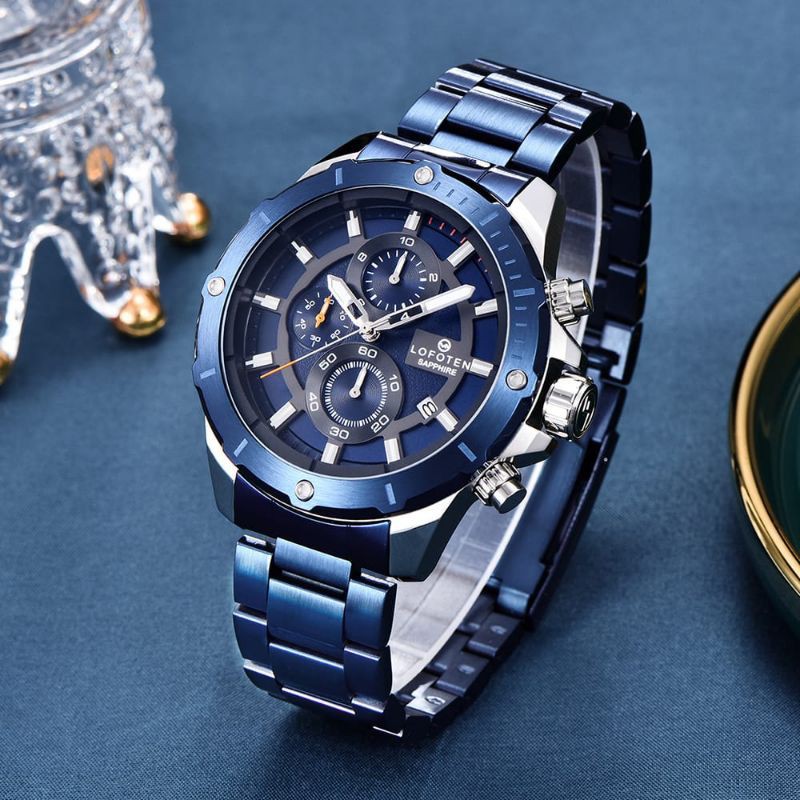 ( Best Seller ) Jam Tangan Pria Lofoten F-6509MC Chrono Aktif Kaca Sapphire Original