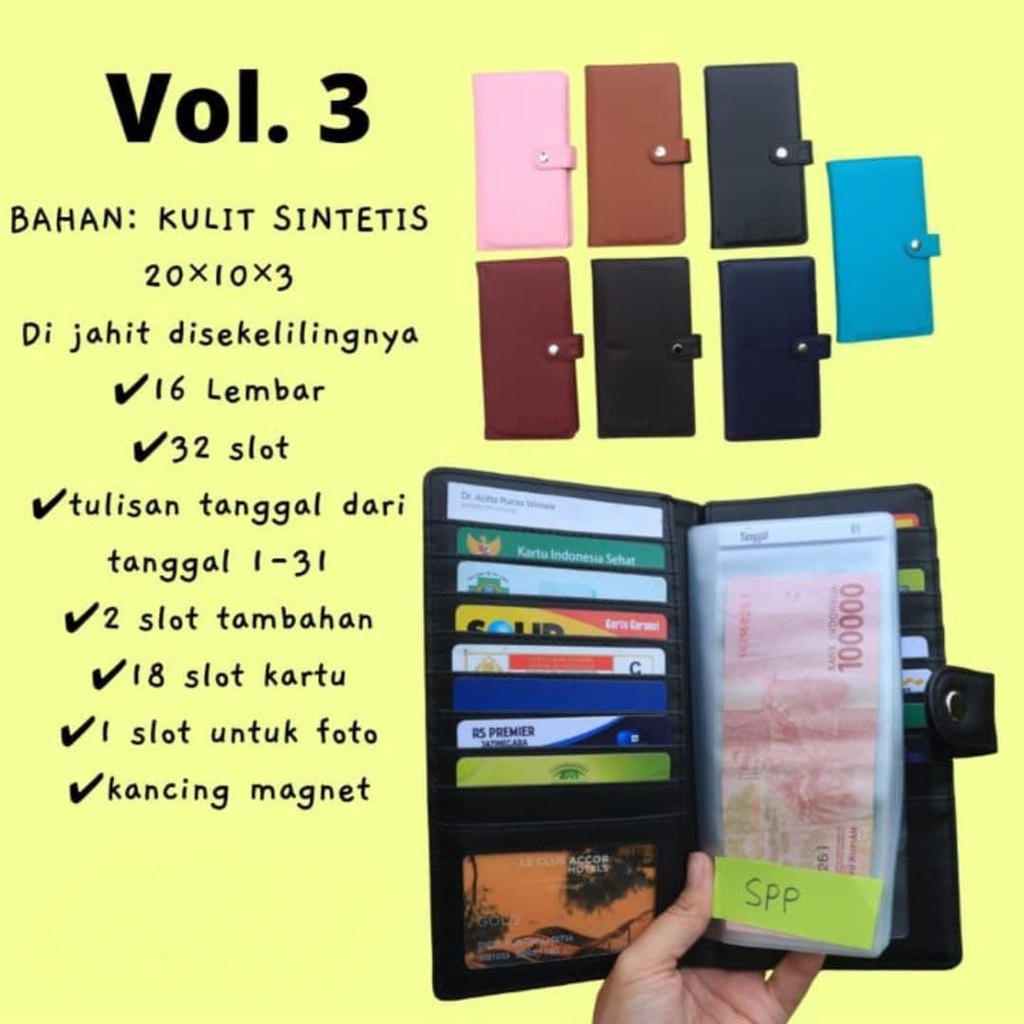 Vol 3 Dompet Pengatur Keuangan Astoria Wallet Organizer Yume Dompet Anggaran Dompet Pintar Disiplin