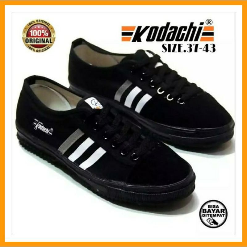KODACHI Sepatu Capung Pria Dewasa Kodaci 8111 Tali Sol Karet Anti Slip Hitam Polos Size 37 sd 43 Ber