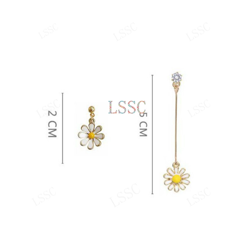 [Bayar Di Tempat] 2021 Korea Mode Bunga Daisy Anting Panjang Untuk Wanita Flower Earrings