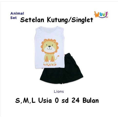 Wuuf Kids Setelan Kutung Singlet Bayi Motif S M L 0 sd 24 Bulan