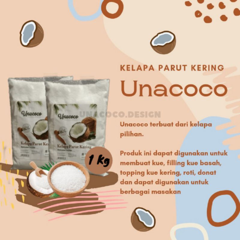 

Desiccated Coconut Kelapa Parut Kering Unacoco 1Kg