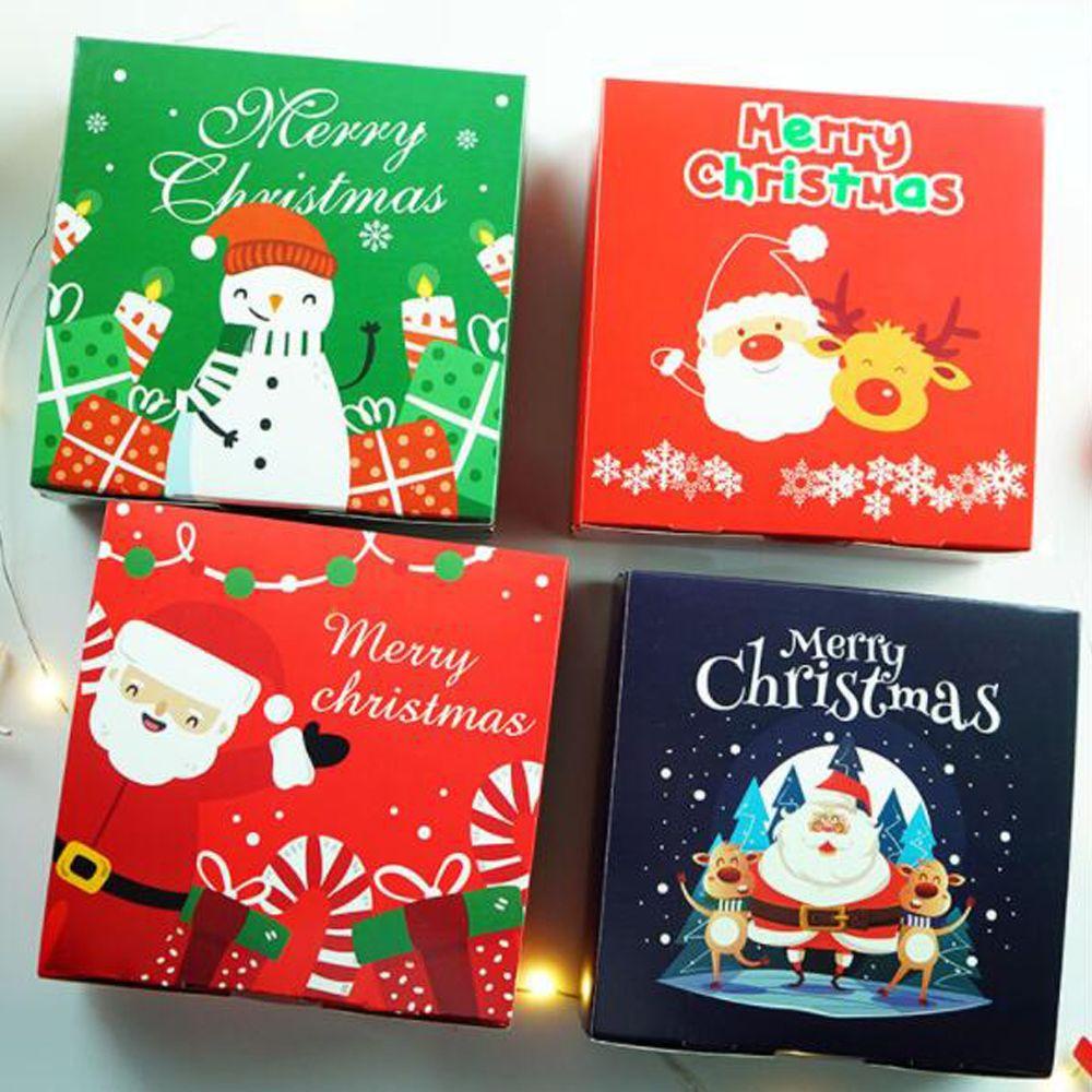 Top1/3/5pcs Gift Box Natal Kado Untuk Teman Cookie Box Rusa Merry Christmas