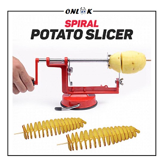 PROMO SPIRAL POTATO SLICER / ALAT PEMOTONG PENGIRIS KENTANG SPIRAL / PISAU PUTAR ULIR KERIPIK