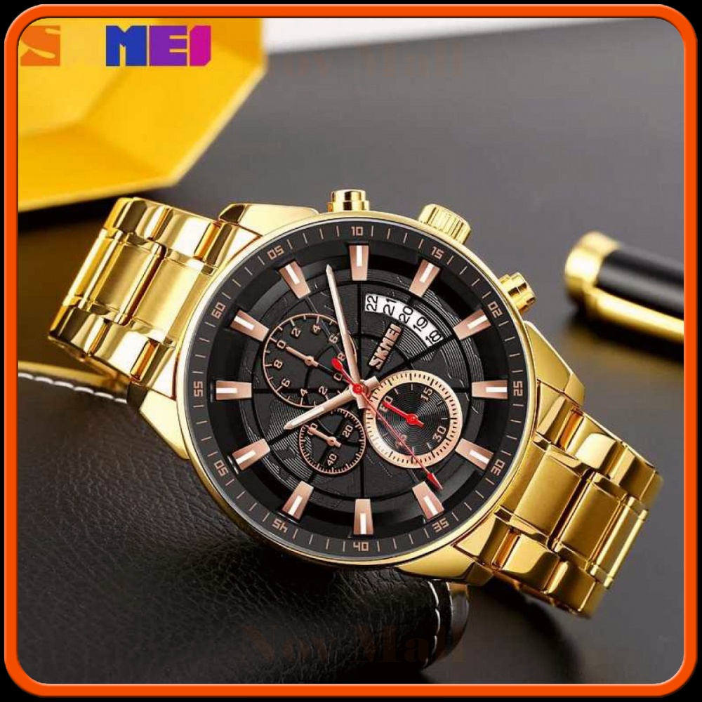 SKMEI Jam Tangan Analog Pria Strap Stainless Steel - 9285