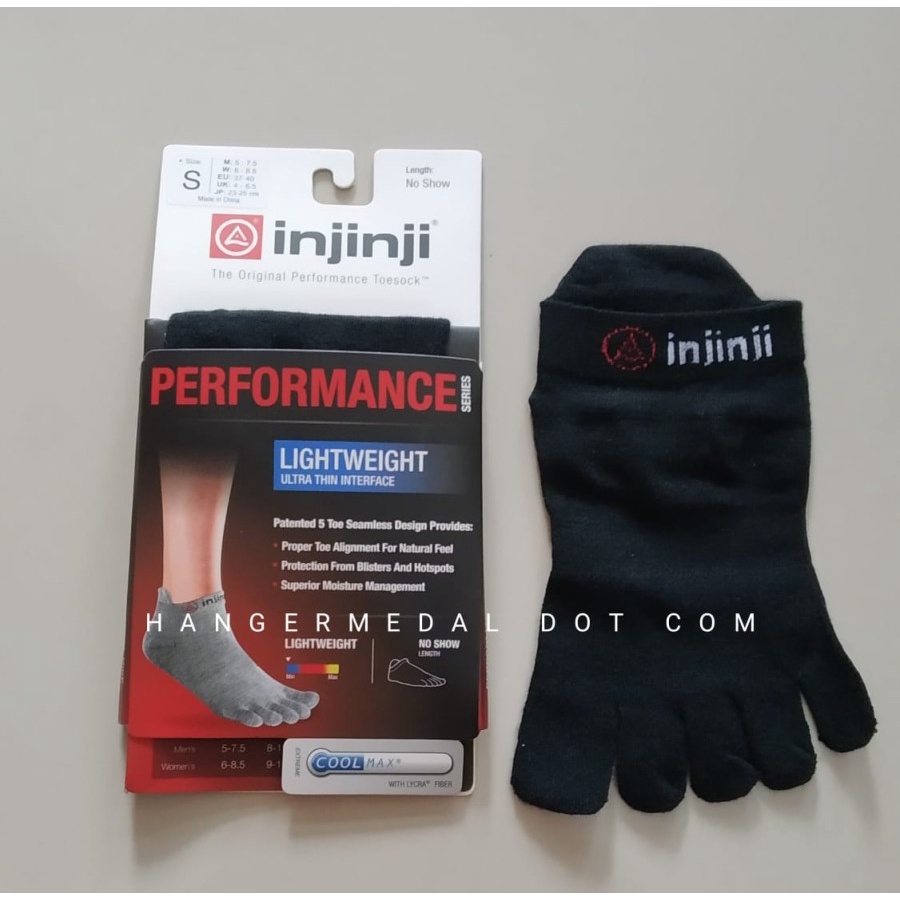 INJINJI PERFORMANCE - NO SHOW - SIZE S - kaos kaki anti blister - RUN1.0