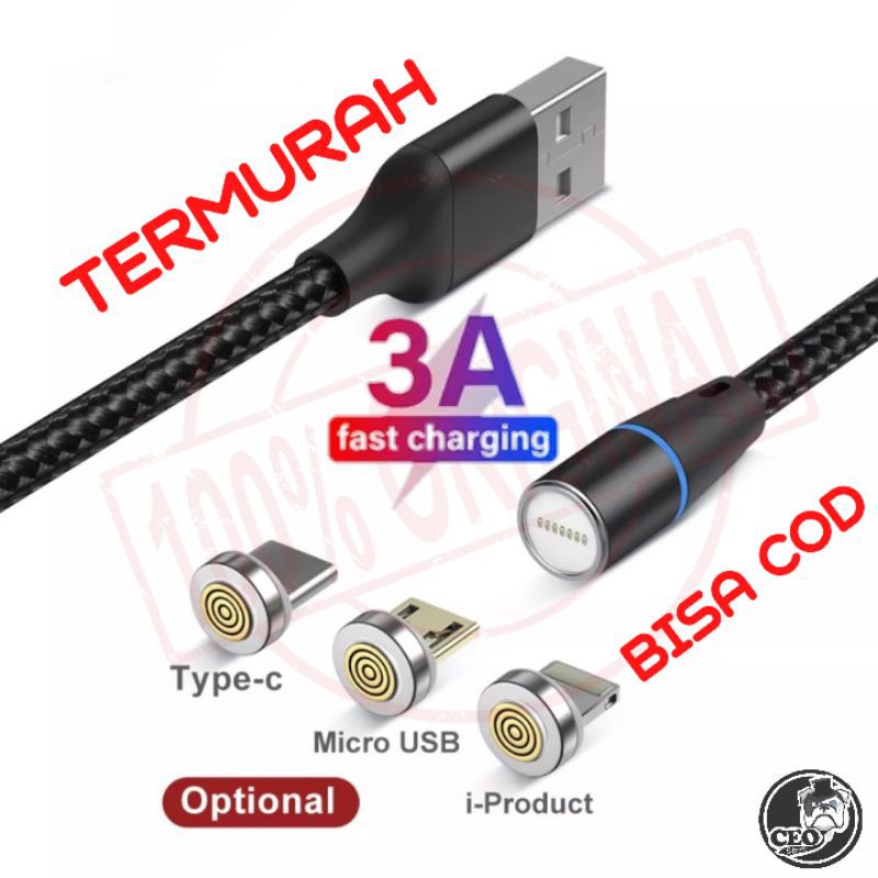 Kabel Data 3A MicroUSB MAGNETIC FAST CHARGING QC 3.0 1 &amp; 2 Meter