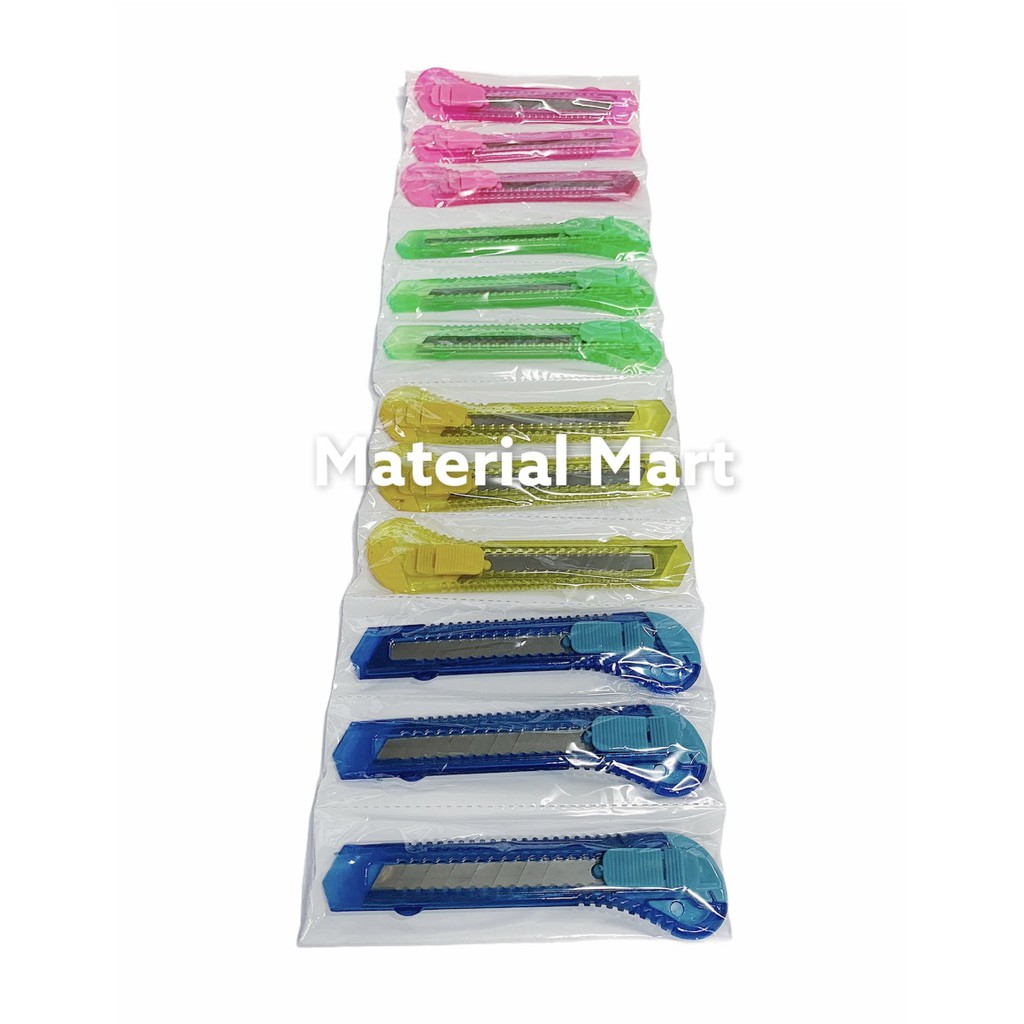 (1 PC) Pisau Cutter Transparan PVC | Alat Pemotong Kertas Murah | Material Mart