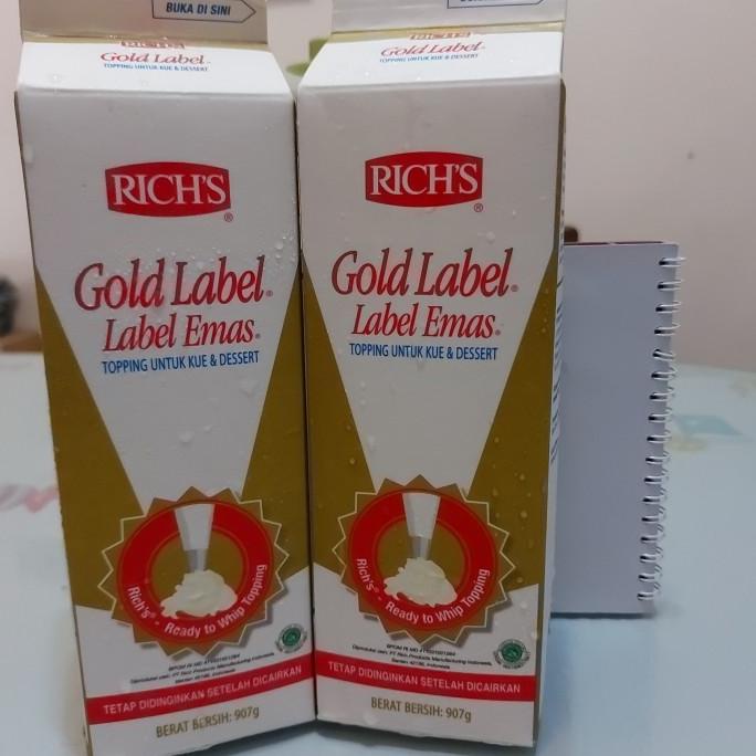 

(BISA COD) Rich's whipping cream gold label 907 gr/ Rich's whipped cream 907 gr BERKUALITAS Kode 1396