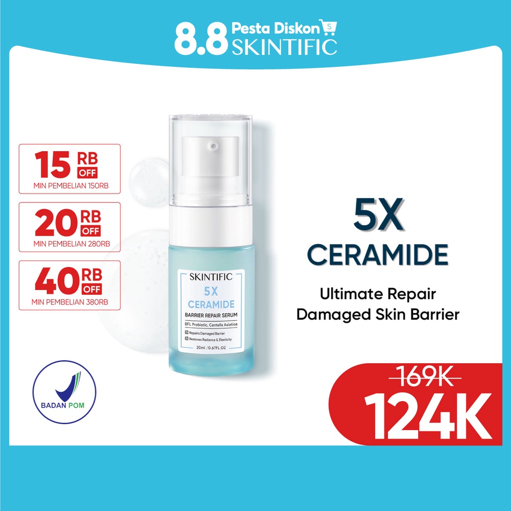 SKINTIFIC - 5X Ceramide Skin Barrier Repair Serum Scientific Power Repairing Essence Facial Skin Serum 20ml [BPOM]