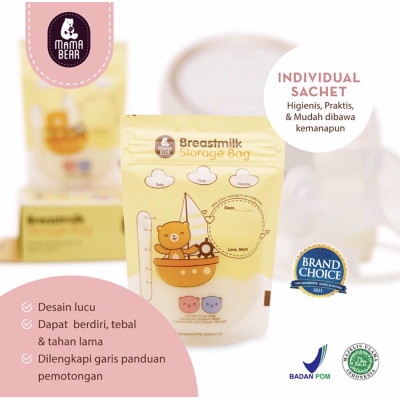 Mama Bear Kantong ASI Mamabear Breastmilk Storage Bag (30x120ml)