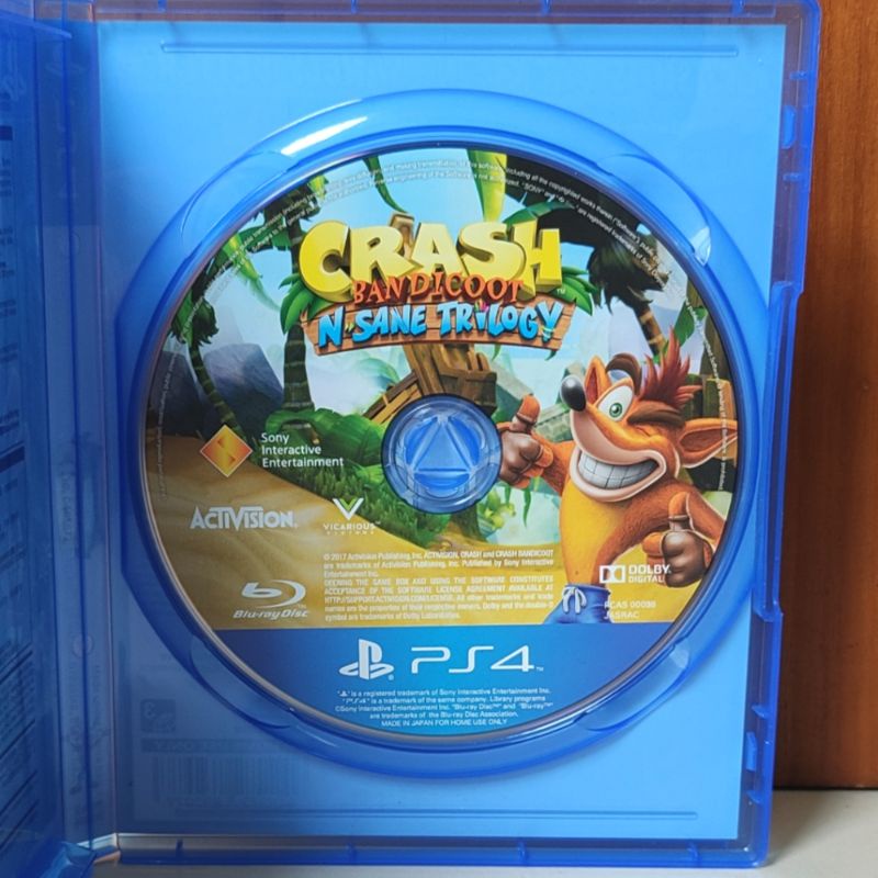 Kaset Crash Bandicoot PS4 Crash Bandicot N. Sane Trilogy Playstation PS 4 5 Cras Crashbandicoot N.Sane Trilogi cresh cres CTR nitro Games Ps4 Ps5  Region 3 Asia reg