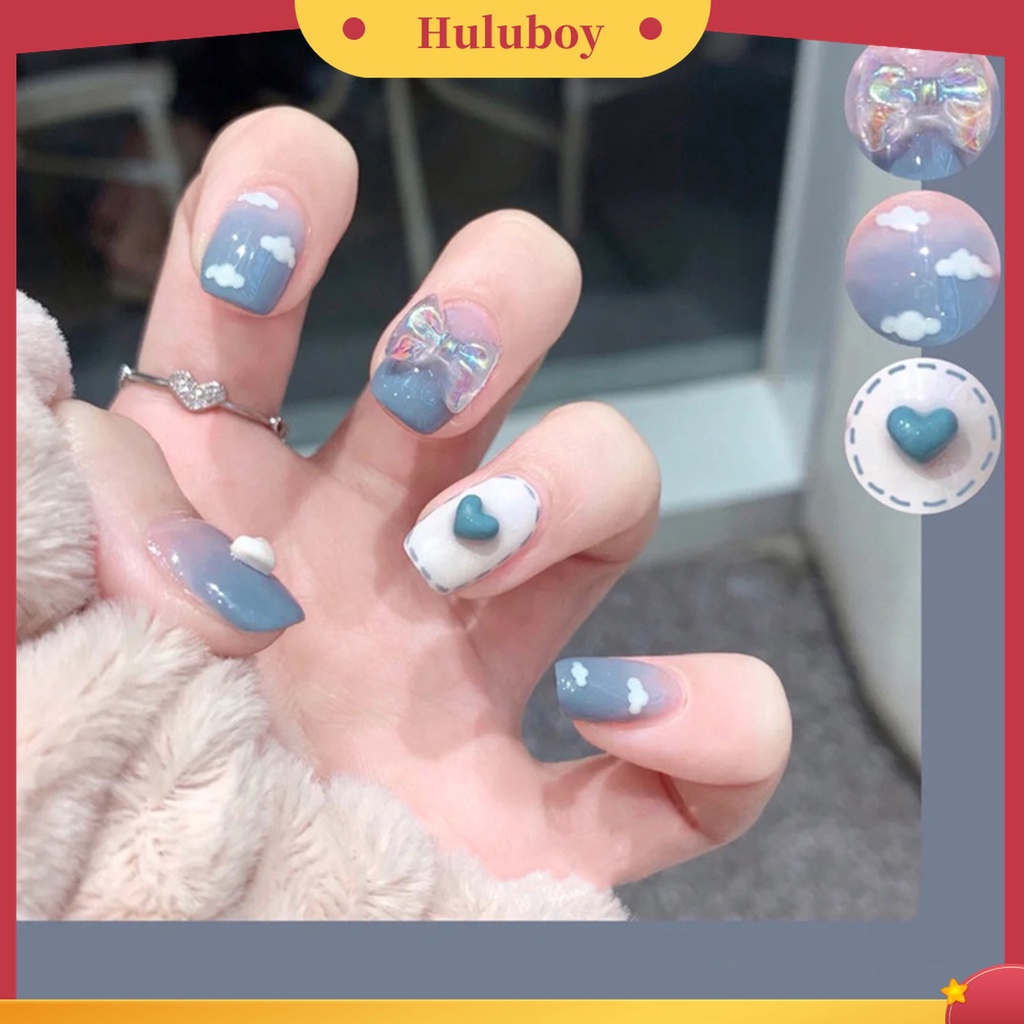 Huluboy Huluboy♡ Cetakan Nail Art 3D Bahan Silikon Transparan Motif Beruang Butterfly Untuk Salon