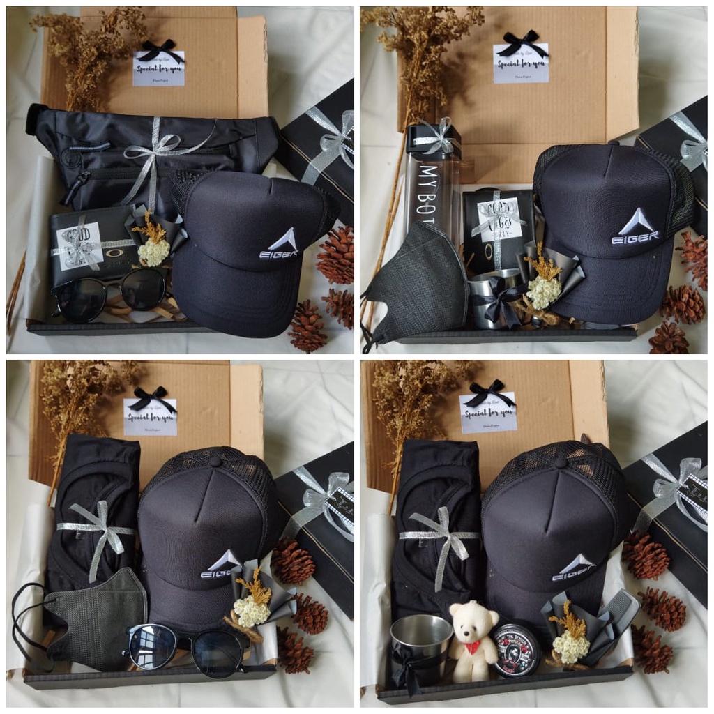 

[COD] KADO COWOK HAMPERS COWOK GIFTBOX COWOK KOTAK KADO ANNIVERSARY ULANG TAHUN WISUDA COWOK TOPI KAOS TAS AESTHETIC MURAH