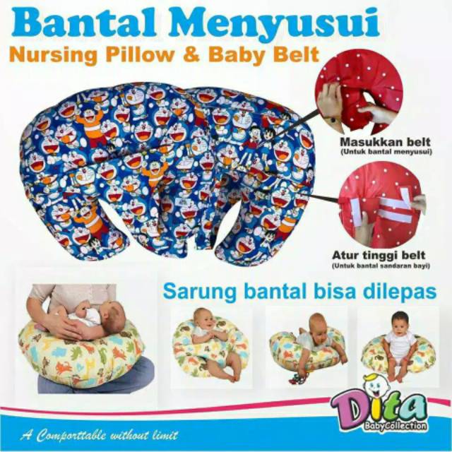 READY BANDUNG Bantal Menyusui Bayi DITA , Bantal Menyusui Nursing Pillow Tanpa Belt &amp; Baby Belt