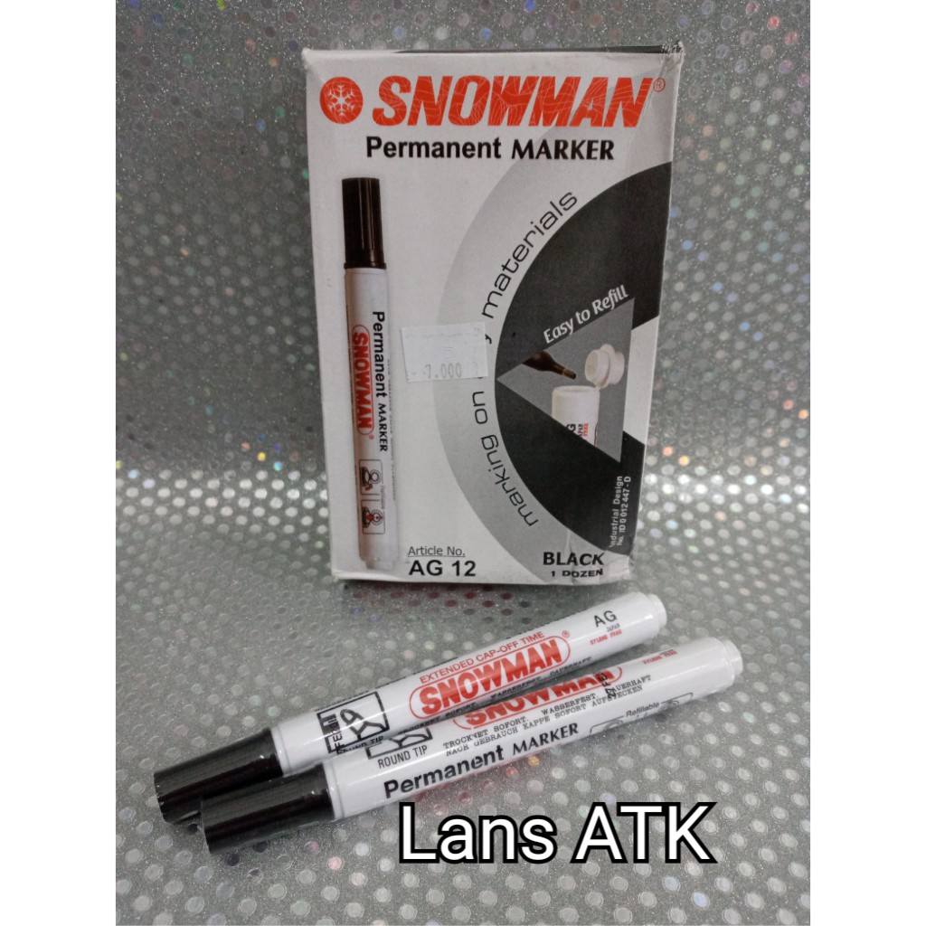 

Spidol Permanent AG-12 Snowman Black red blue