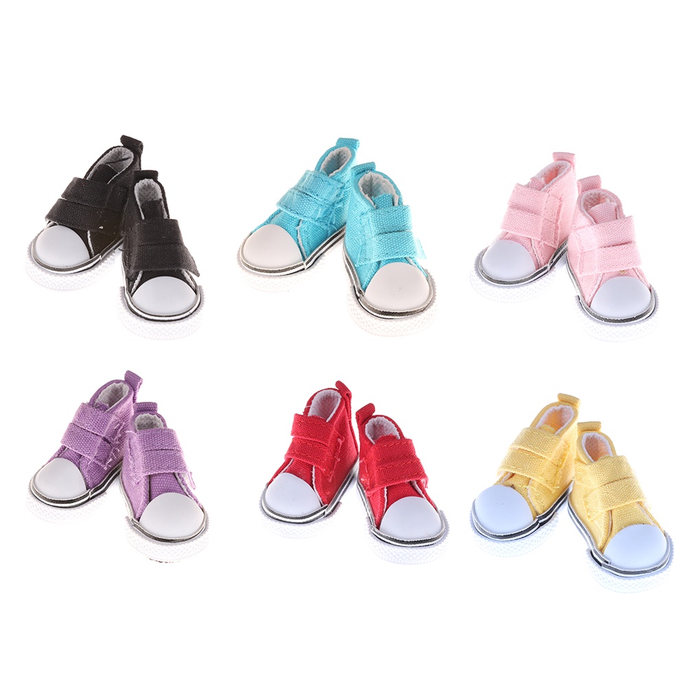 (E2id &amp; &gt;) Sepatu Sneakers Kanvas Mini 5cm Untuk Aksesoris Boneka Bjd