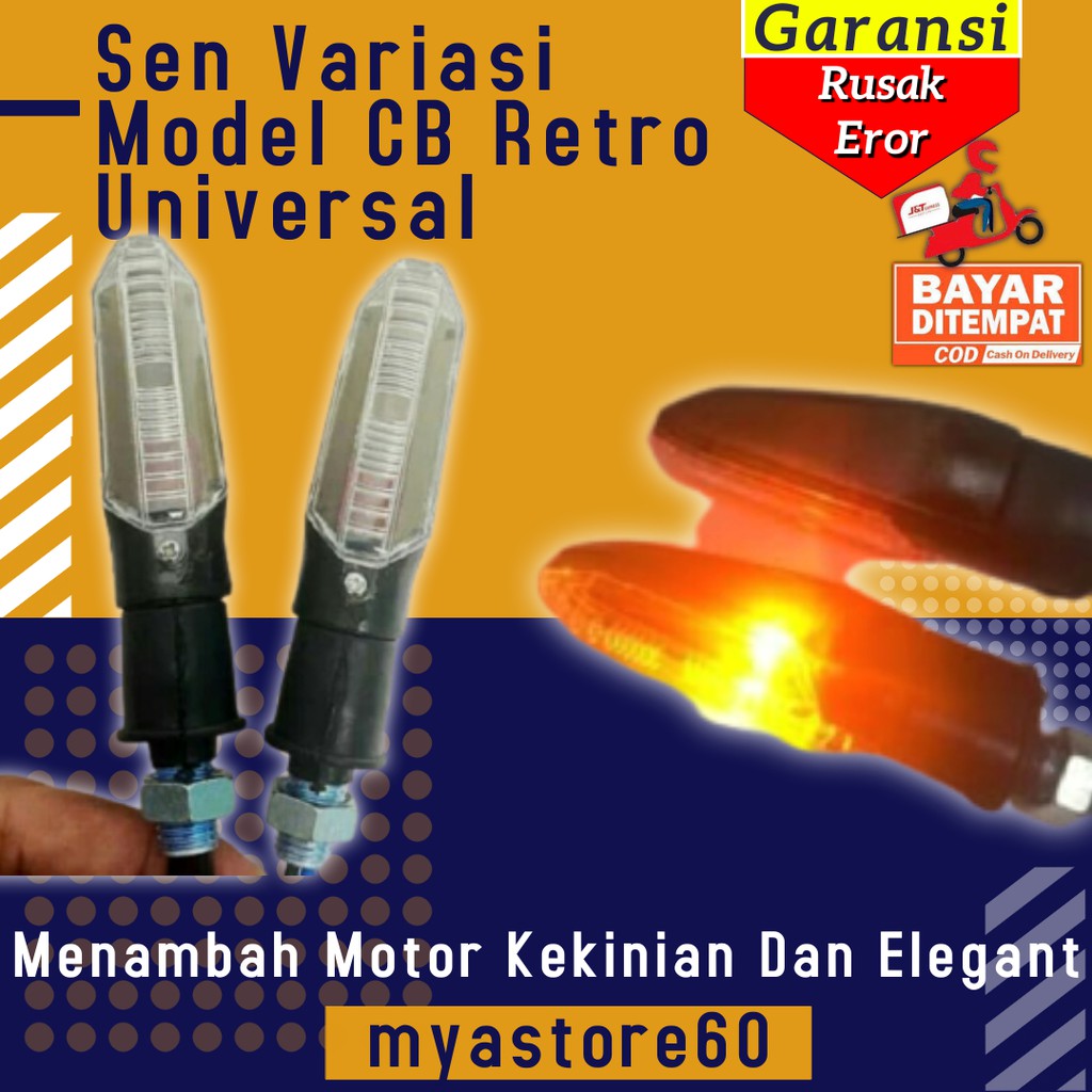 Lampu Sen Sein Variasi Model Retro CB Universal Lampu Sein Sen CB Standar Aksesoris Variasi Motor