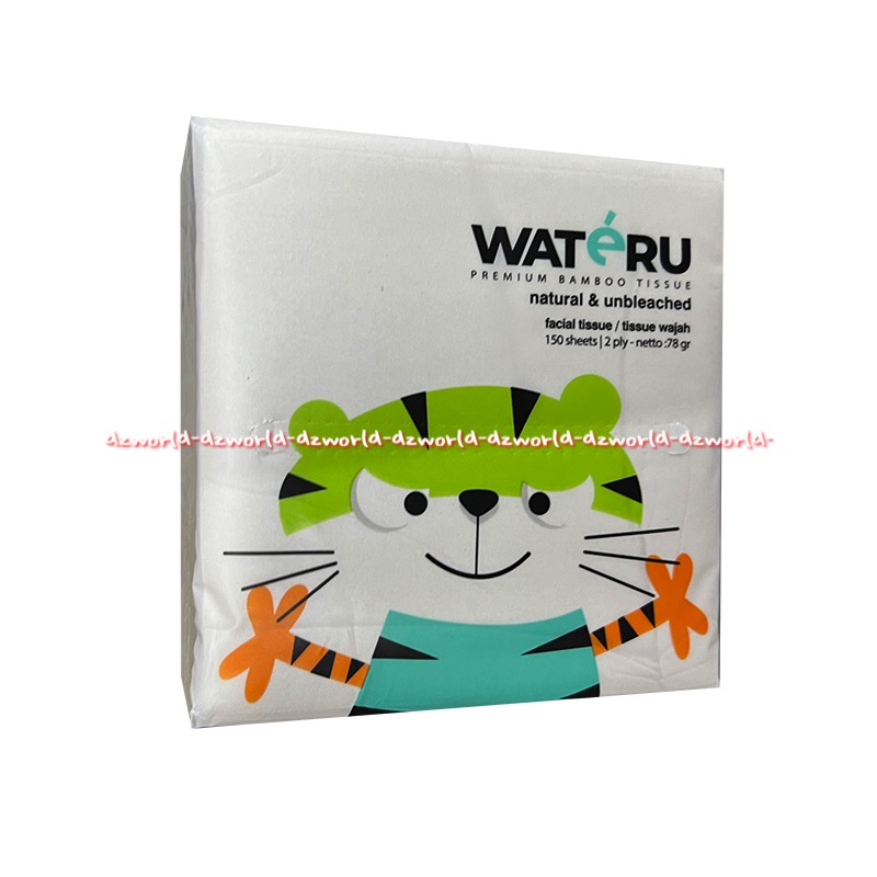 Wateru Natural &amp; Unbleached 150sheet 2ply Premium Bamboo Tissue Coklat Natural Tisu Wajah Wateru Bambu