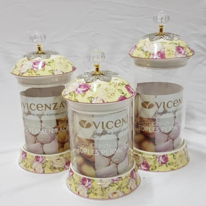 Vicenza Glass Candy Jar Toples Kaca Wadah Saji Ga301 Serrygemini