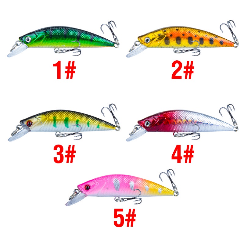 1 Pc Umpan Pancing Hard Bait Bentuk Ikan Imitasi 5 Warna Ukuran 5.9cm / 7g