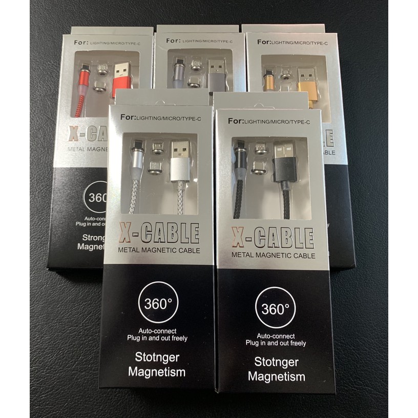 Kabel Data USB Magnet Charger Android IOS 2.4A Fast Charging 3in1 1M