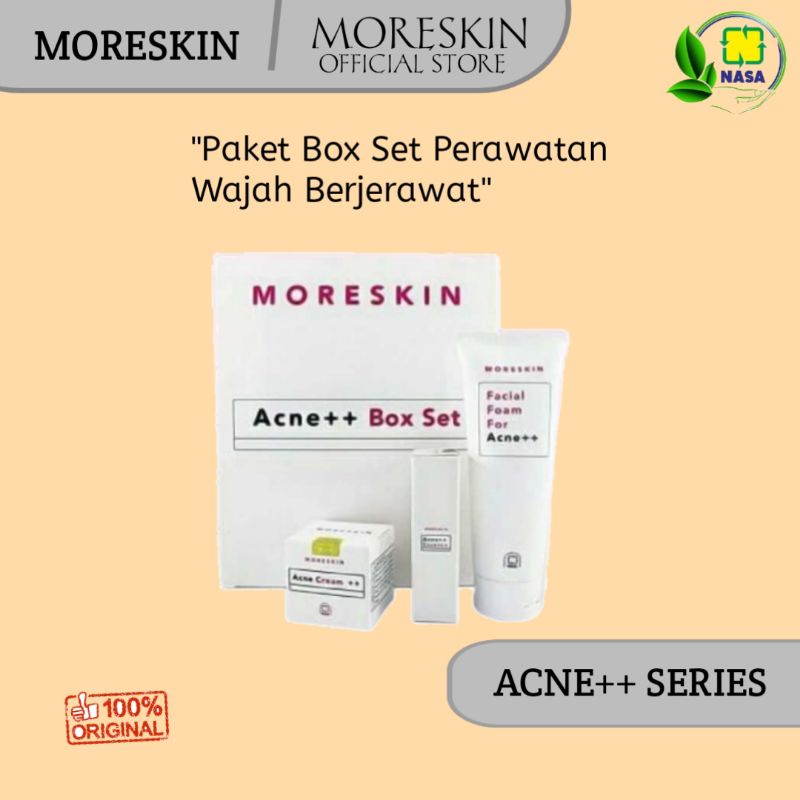 Moreskin Acne++ Series - Paket Box Set Perawatan Wajah Berjerawat / Anti Acne Murah ORIGINAL BPOM