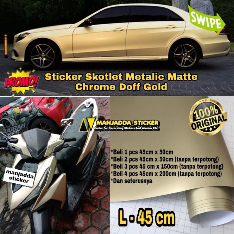 Stiker skotlet motor warna gold sticker motor