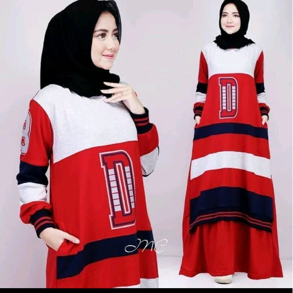 Baju Gamis Muslim Wanita casual Donita Maxy dress sporty